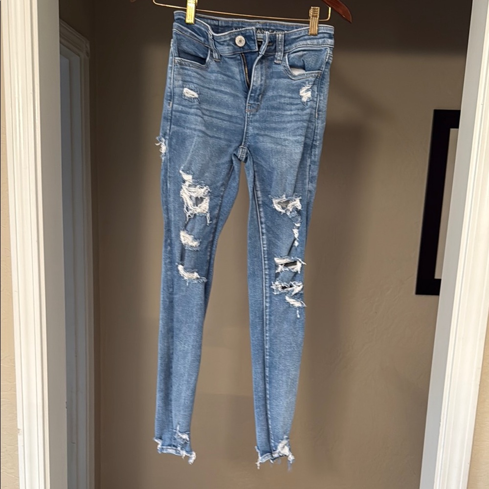 American Eagle Hi Rise Jegging Blue Women's Jeans
